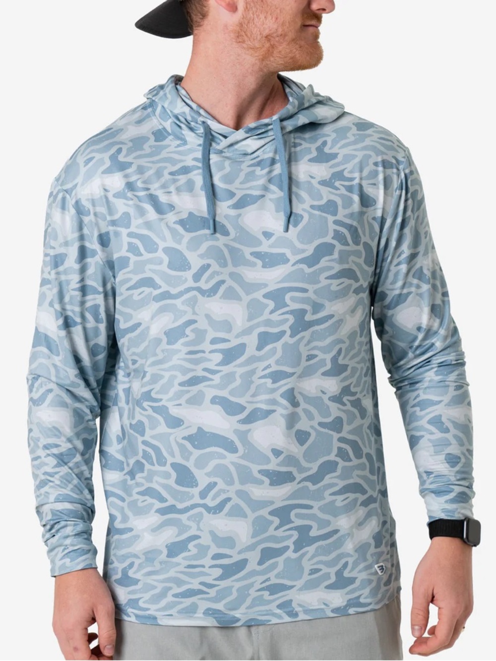 BURLEBO performance hoodie in seaside camo Large